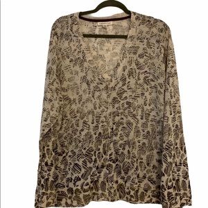 Cold Water Creek Ombré Cardigan Tan & Brown